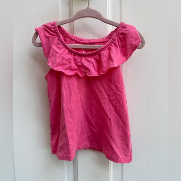 NWOT The Children's Place 2T Girls Pink Ruffle Short Sleeve Blouse Top - Picture 1 of 6